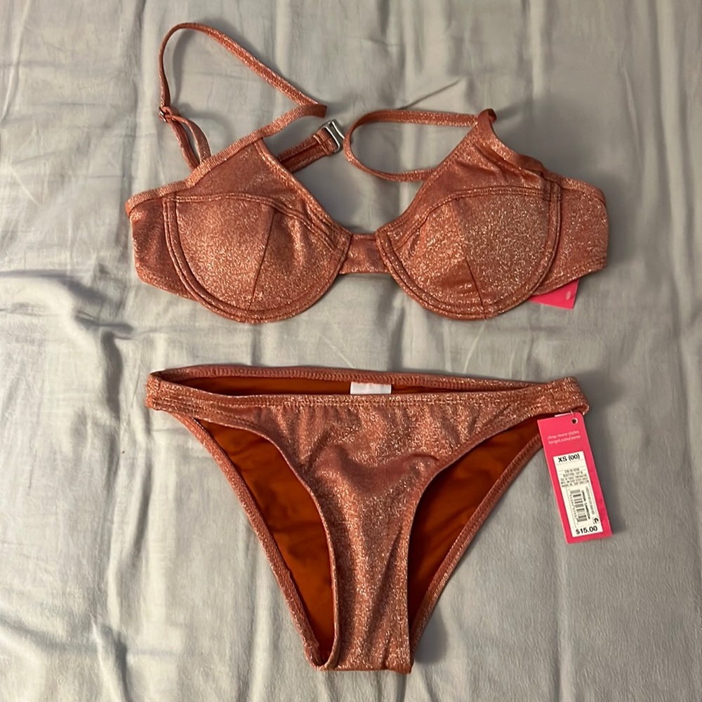 Target sparkly burnt orange bikini